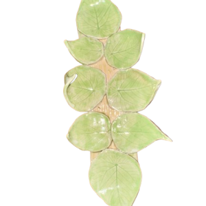 Plate with leaves