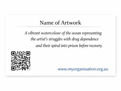 Example of artwork description on card